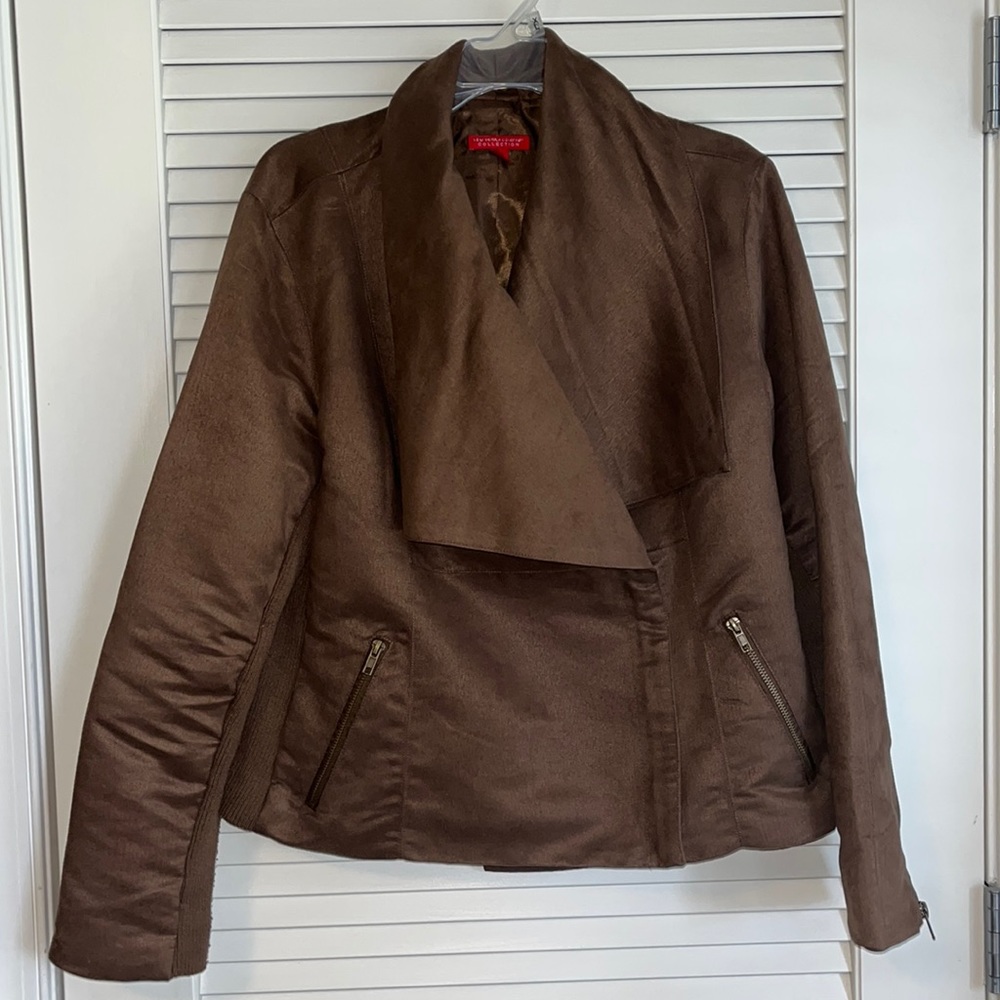 Faux suede fall jacket